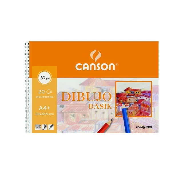 Bloc de dibujo Canson Basik Microperforado 130 g 20 Hojas 10 Unidades Espiral