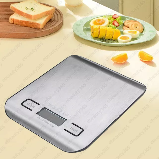 Digital LCD Electronic Kitchen Household Weighing Food Cooking Scales 10KG Steel