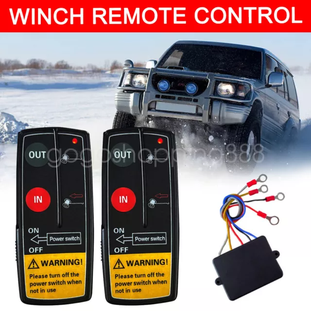 Wireless Winch Remote Control Receiver Box Tool Twin Handset For Trucks Replace