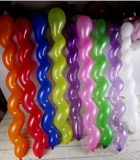 10pcs Wedding Kids Birthday Party Decor Multicolor Twist Spiral Latex Balloons