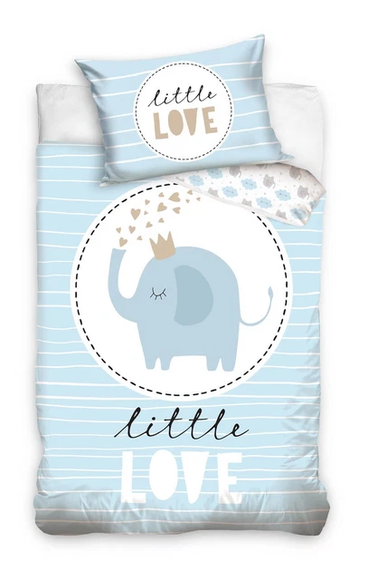 Kleiner Elefant Baby-Bettwäsche-Set für Jungen 100x135 Klein-Kinderbettwäsche