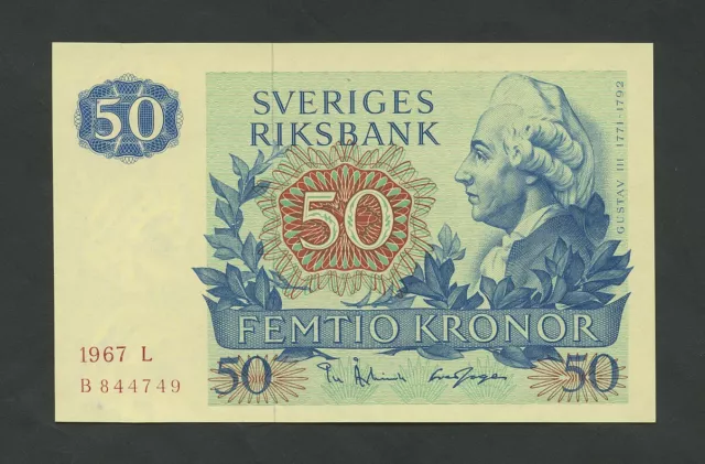 SWEDEN  50 kronor  1967  P53a  Uncirculated  Banknotes