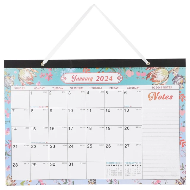 Calendario Da Scrivania OIGWBPH 2024-2025 - Mensile/Giornaliero, Design Floreale