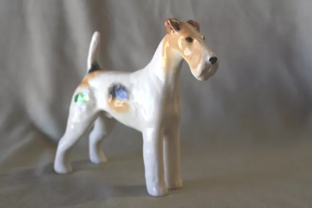 Vintage BESWICK Wire Haired Fox Terrier Figurine - Champion Talavera Romulus