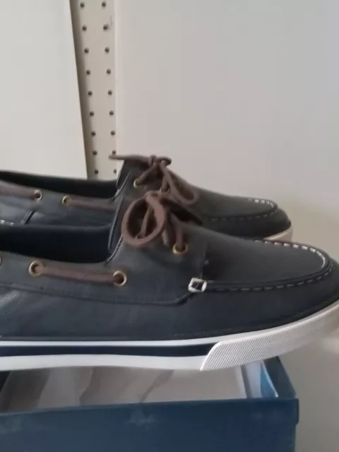 Nautica Galley 2 Boat Shoe Navy Brown smooth mens Size 12, really nice #00t 2