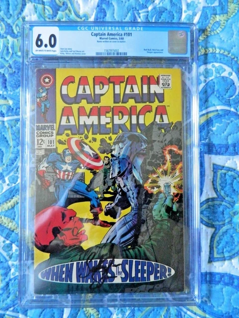 Captain America #101 Signed by Sebastian Stan CGC 6.0 May 1968 Marvel