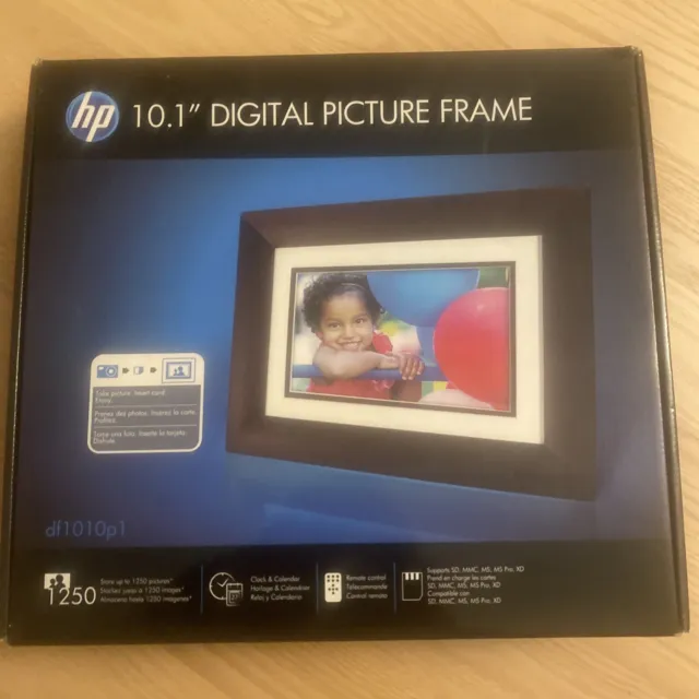 HP 10.1" Digital Picture Frame BRAND NEW in BOX stores 1250 pictures Espresso 