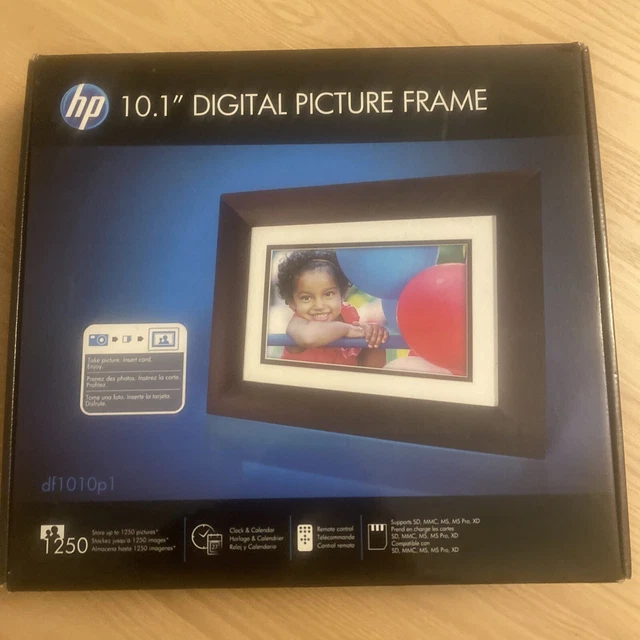 HP 10.1" Digital Picture Frame BRAND NEW in BOX stores 1250 pictures Espresso 