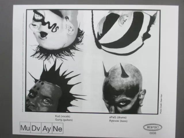 Mudvayne black & white 8X10 matte finish promo photo 2000 !