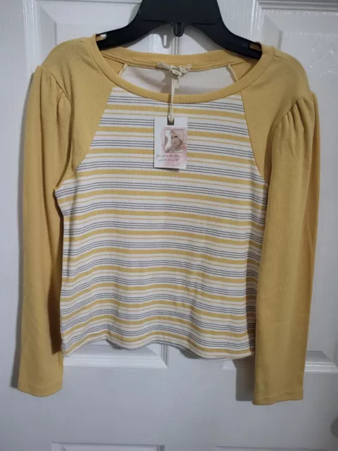 Jessica Simpson Big Girls XL 14-16 Long Sleeve Striped Baseball T-Shirt NWT