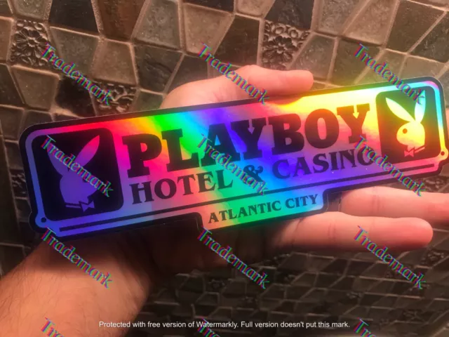 1982 PLAYBOY HOTEL CASINO ATLANTIC CITY 9” Logo Sticker Sign Bunny MINT