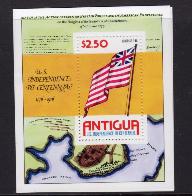 Antigua Us Independence Bicentental 1976 M/S  Set Of Mint Stamps Free P&P
