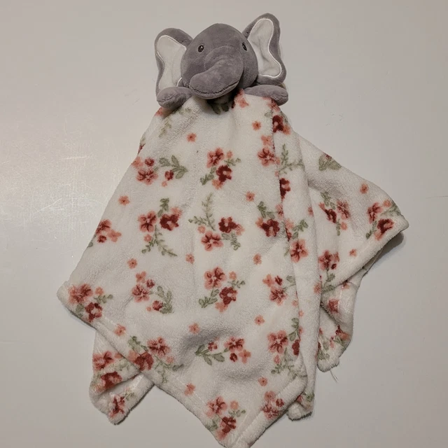 Manta de seguridad moderna para bebé, elefante amoroso blanca gris floral limpia difícil de encontrar
