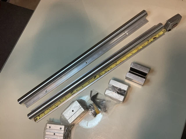 2 SBR25 Linear Guides Rails 600mm, 4 LineaBearing SBR25UU Shaft Dia 25mm