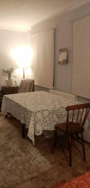Large Vintage Handmade Crochet Beautiful Lace Cotton Linen Tablecloth 3