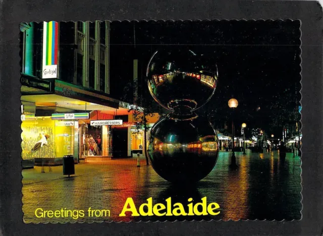 A8311 Australia SA Adelaide Rundle Mall Balls at night Terry Castle TC57 postcar