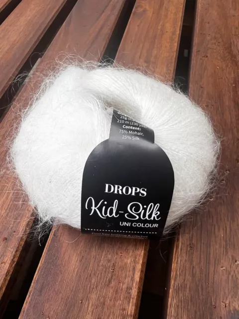 Kid Mohair and Silk Yarn, DROPS kid silk, 0.9 Oz, Lace yarn, Many