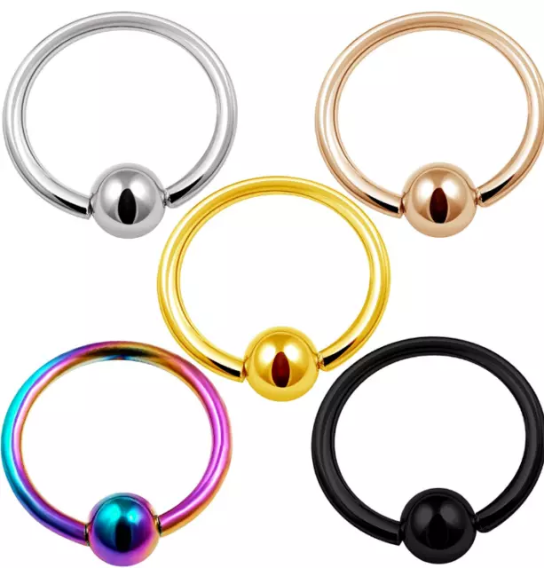 Nose Ring Open Hoop Ball Tragus Helix Cartilage Ear Surgical Septum Piercing UK 3