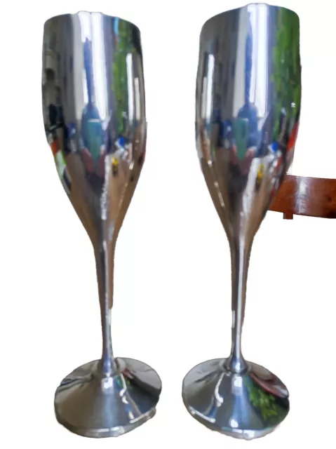 Flutes champagne argento 925 Sterling coppia flute bicchieri calici inglesi