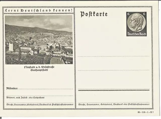 Empire Allemand Entier Postal P 236 Neustadt à La Weinstraße DD38-113-1-B7