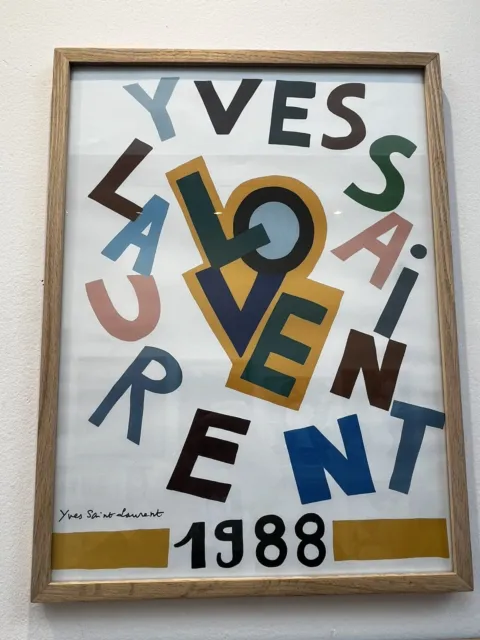 Rare 1988-LOVE Poster by Yves Saint Laurent YSL-Collection Privée