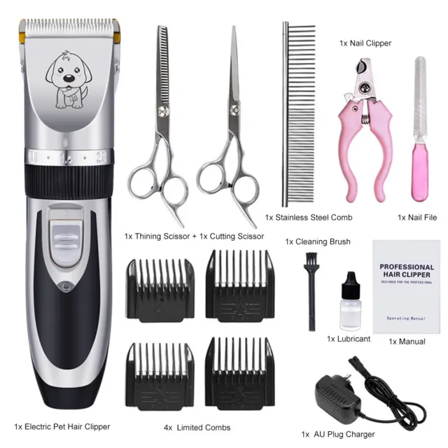 Electric Pet Clipper Professional Animal Dog Cat Grooming Hair Trimmer Kit