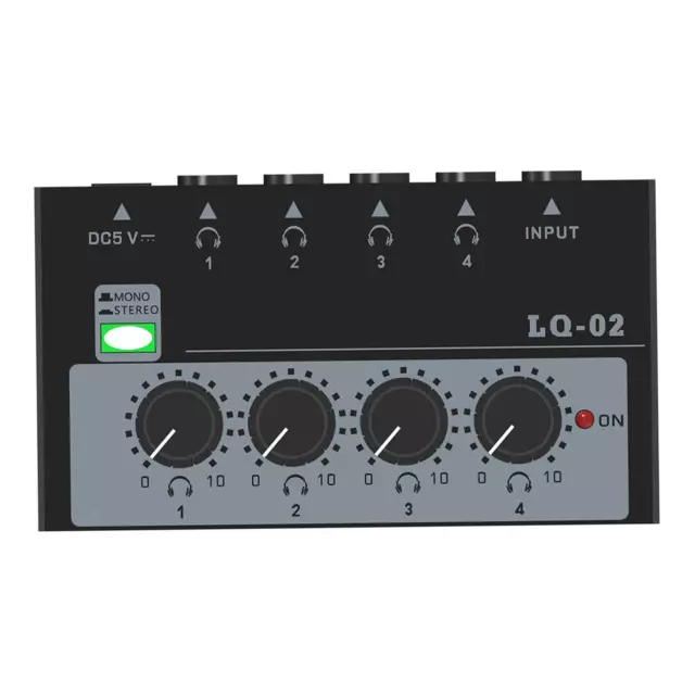 4-Kanal-Line-Mixer Kompakter Mini-Audiomixer zum Submixen von Bass-Keyboards