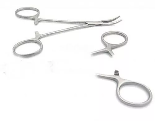 2x Hemostat Mosquito Fishing Forceps Dental Veterinary Curved 5" Pinze Self-Lock 3