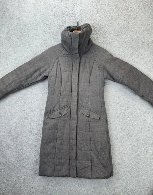 The North Face Jacket Womens Small Primaloft Grey Wool Blend Parka Quilted Coat