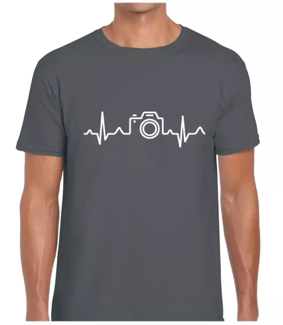 Heartbeat Camera Mens T Shirt Cool Photography Gift Idea Cameras Cool Top New