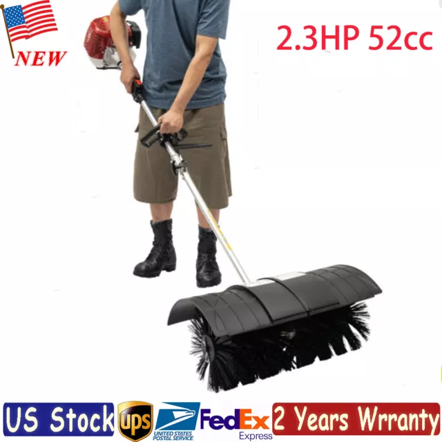 2.3HP 52cc Gas Power Handheld Sweeper Air Cooled Broom Cleaning Driveway Walkway