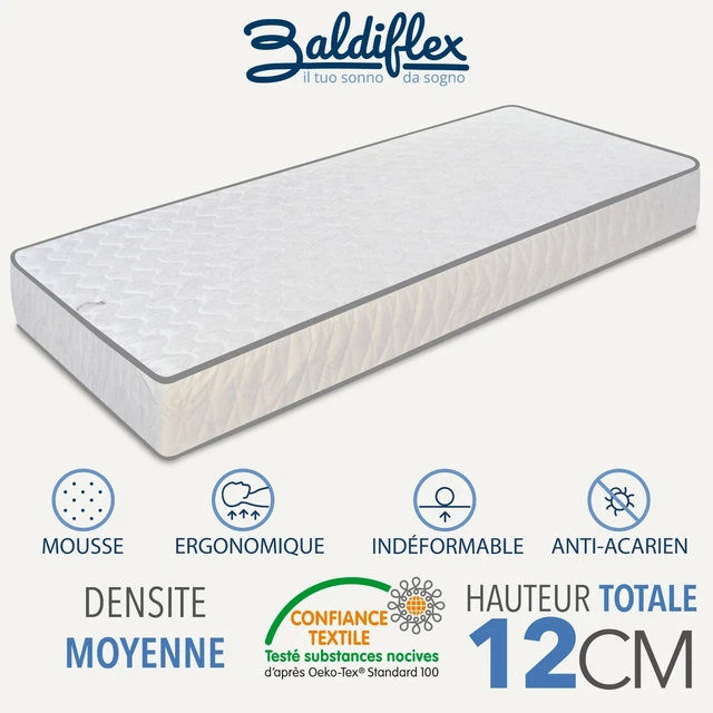 Matelas Mousse IKEA Åsvang 140x190x12 Cm - Blanc - Occasion TB état (Garantie 10 Ans)