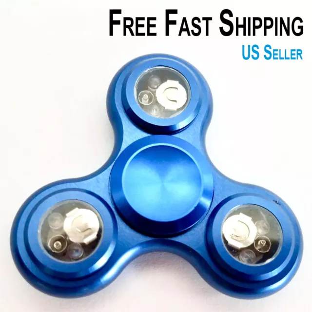 Aluminum Metal Hand Spinner Tri Fidget EDC Finger Gyro Desk Focus Toy