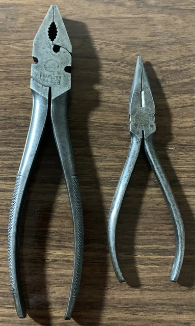 Vintage KRAEUTER USA No. 1844-8 Linesman Pliers & Needle Nose Pliers 1660-6
