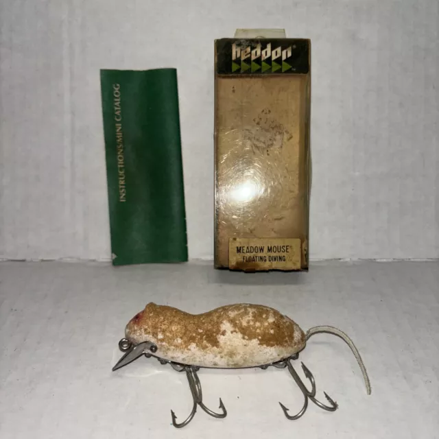 VINTAGE HEDDON MEADOW Mouse 4000 Tackle Box Fishing Lure Bait Plug
