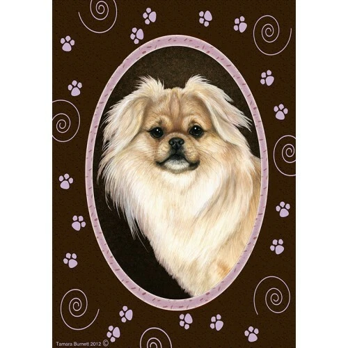 Paws House Flag - Cream Sable Tibetan Spaniel 17475