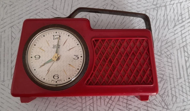 Orologio sveglia vintage WALT West GERMANY Rossa Modernariato