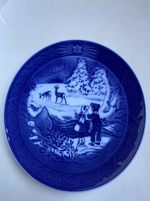 Royal Copenhagen Collectable Christmas Plate 2002 “Winter In The Forest” EC