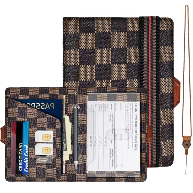 Passport Holder Cover Wallet RFID Blocking Leather Card Case Travel Doc Organize