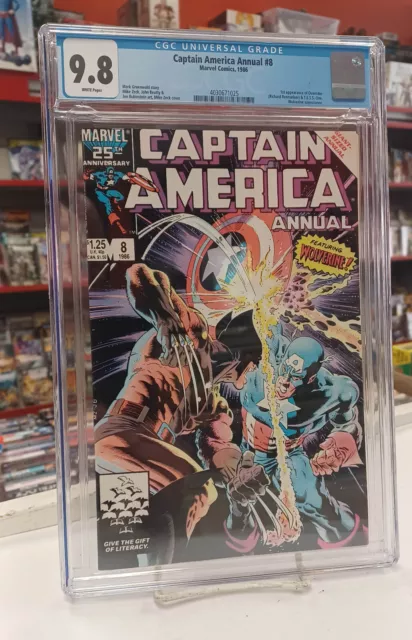CAPTAIN AMERICA ANNUAL #8 (Marvel, 1986) CGC Graded 9.8 ~ White Pages