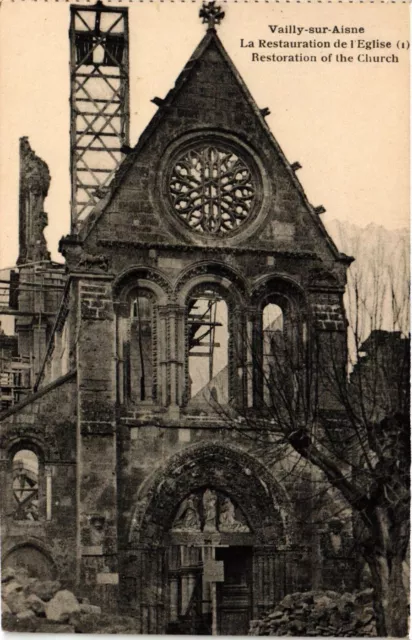 CPA MILITAIRE Vailly sur Aisne-La Restauration de l'Eglise (315941)