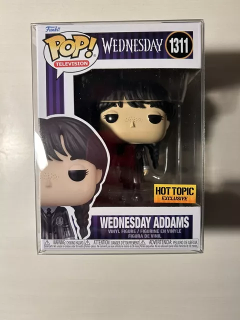 Funko Pop Netflix TV Wednesday Addams #1311 Hot Topic Metallic with Protector