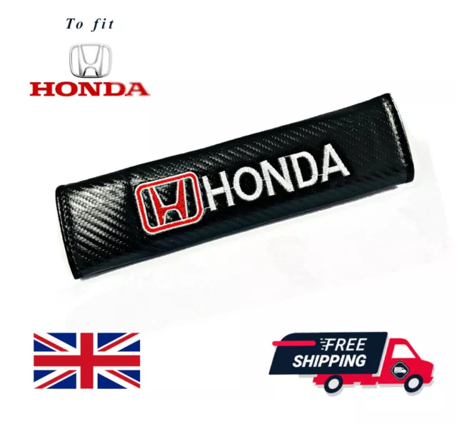 Compatible with Honda Car Seat Belt Cover Shoulder Pads Strap Carbon Fibre x2