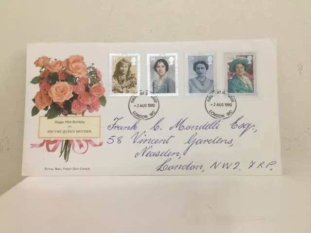 90th Birthday HM The Queen Mother Royal Mail First Day Cover 2 August 1990