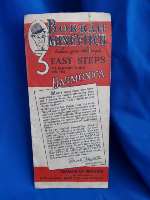 Vintage 1934 Borrah Minevitch 3 Easy Steps to Playing Tunes / Harmonica Booklet