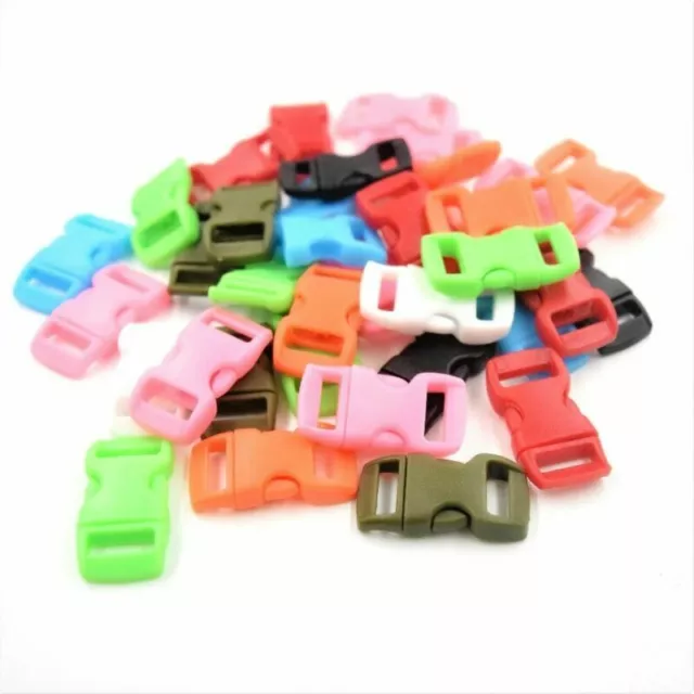 25pcs Colorful Contoured Side Release Buckles Plastic For Paracord shoes Bags Pe 2