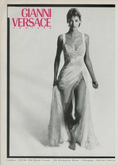 Gianni Versace Couture Magazine Print Ad Linda Evangelista Richard Avedon 1994
