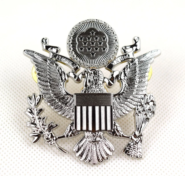 WWII US ARMY Officer Cap Eagle Badge Insignia Silver 12.80 PicClick