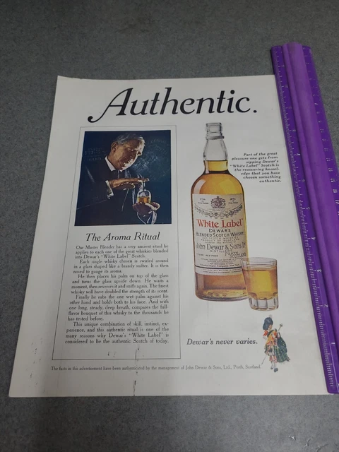 Dewars White Aroma Ritual Label Print Ad 1972