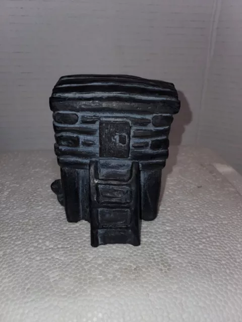 Black Soap Stone Resin Handmade Hand Carved Cabin Beaver